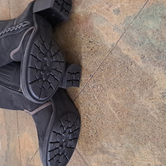 #74 NWOT Black/Brown Leather Bussola Boots With Box Italian - Picture 3 of 4